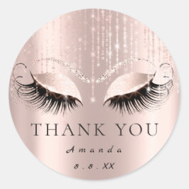 Vielen Dank Name Datum Rose Bridal Sweet 16. Runder Aufkleber