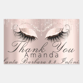 Vielen Dank Name einfach Rose Bridal Sweet 16. Rechteckiger Aufkleber