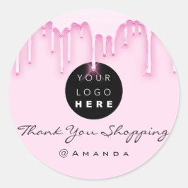 Vielen Dank Name Instagra Logo Pink Shopping Name Runder Aufkleber