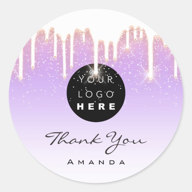 Vielen Dank Name Makeup Artist Lila Rose. Logo Runder Aufkleber (Vorderseite)