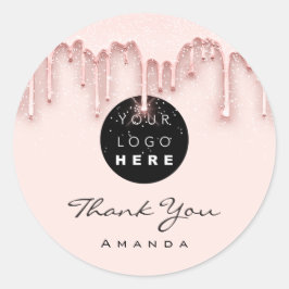 Vielen Dank Name Makeup Artist Skinny Rose. Logo Runder Aufkleber