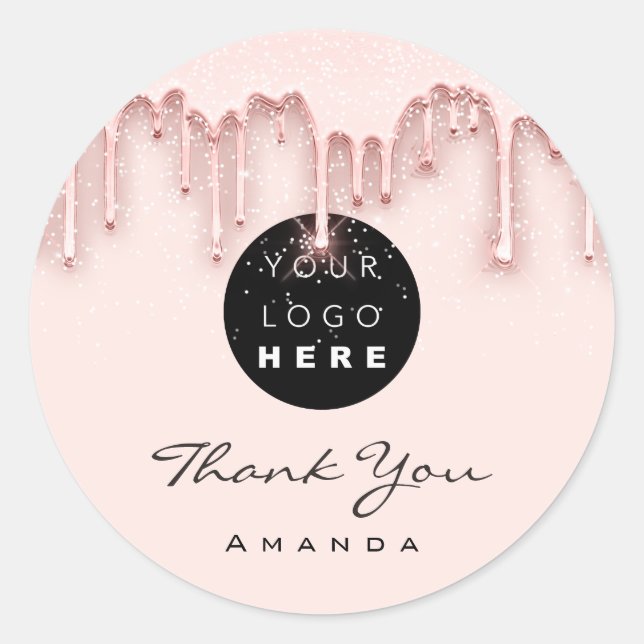 Vielen Dank Name Makeup Artist Skinny Rose. Logo Runder Aufkleber (Vorderseite)