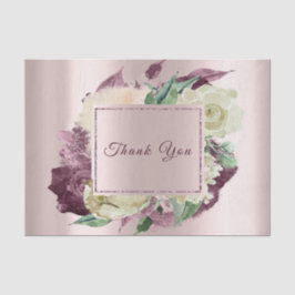 Vielen Dank Name Rose Marsala Wreath Ivory Pearly Seidenpapier
