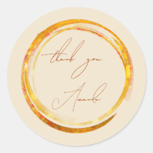 Vielen Dank Name Yellow Copper Gold Red Abstrakt Runder Aufkleber