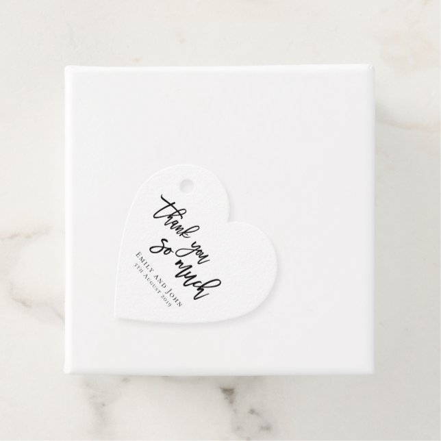 Vielen Dank Namen Danke Hochzeit Herz Geschenkanhänger (Beispiel)