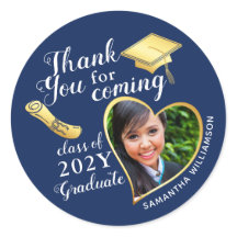 Vielen Dank Navy Blue White Gold Graduation Party