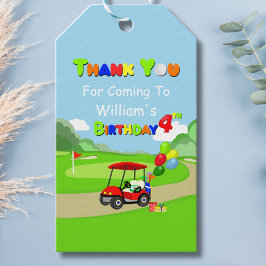 Vielen Dank Niedlich 4. Geburtstag Red Golf Cart B Geschenkanhänger