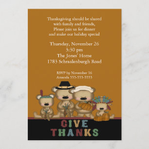 Vielen Dank Niedlich Bears Erntedank Einladung