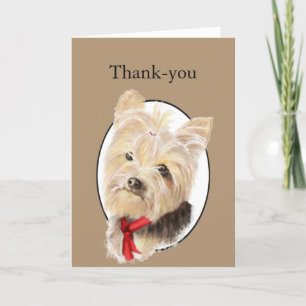 Vielen Dank Niedlich Little Yorkshire Terrier York Dankeskarte