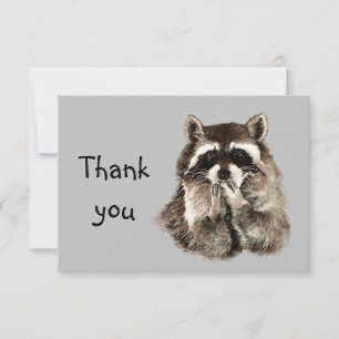 Vielen Dank Niedlich Raccoon Blows Kisses Animal S Dankeskarte