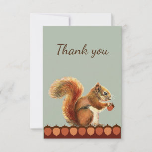 Vielen Dank Niedlich Red Squirrel Animal Nature Ar Dankeskarte