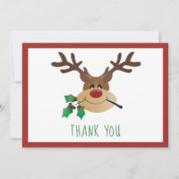 Vielen Dank Niedlich Reindeer Mistletoe Red Green