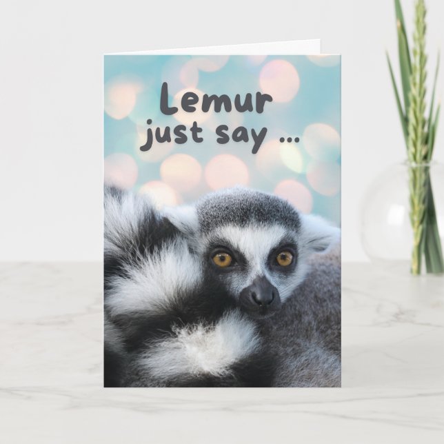 Vielen Dank Niedlich Ring Tail Lemur Pun Karte (Vorderseite)