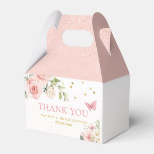 Vielen Dank, Niedlicher Flora Pink Gold Glitzer Geschenkschachtel