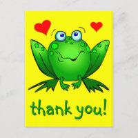 Vielen Dank, Niedlicher grüner Frosch Herz gelb
