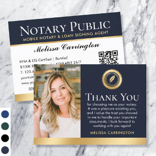 Vielen Dank, Notary Public Foto Dark Blue Gold Visitenkarte