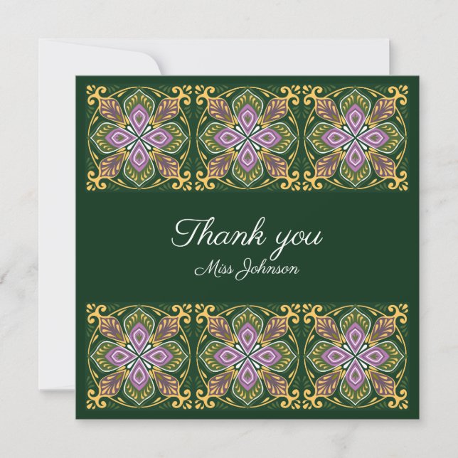 Vielen Dank, Olive und Lavendel Azulejos (Vorderseite)