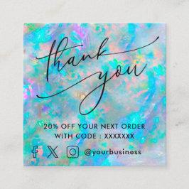 Vielen Dank opal inspiriert Textur-Rabattkarte Quadratische Visitenkarte