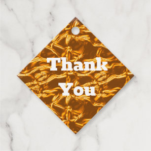 Vielen Dank Orange Crinkled Foil Pattern Elegant Geschenkanhänger