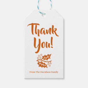 Vielen Dank, orange Herbstlaub nennen Erntedank Geschenkanhänger