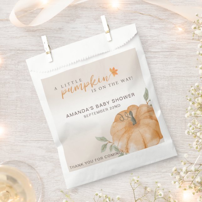 Vielen Dank Orange Little Pumpkin Fall Baby Dusche Geschenktütchen (Ausgeschnitten)