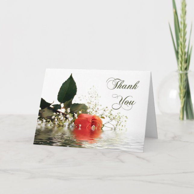 Vielen Dank, Orange Rose Dankeskarte (Vorderseite)