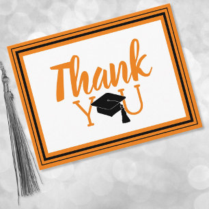 Vielen Dank, Orange und Black School Colors Postkarte