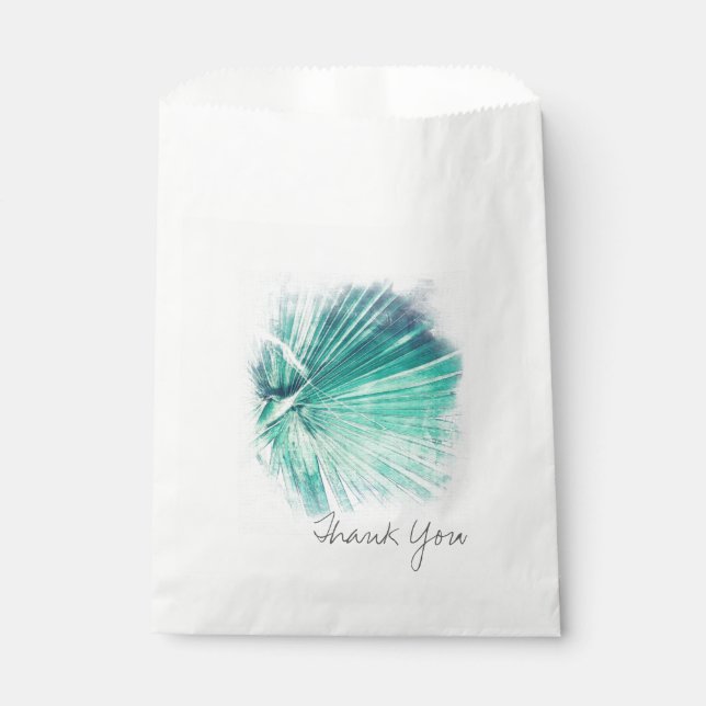 Vielen Dank, Pale Green Palm Tree Leaf Gevor Bag Geschenktütchen (Vorderseite)