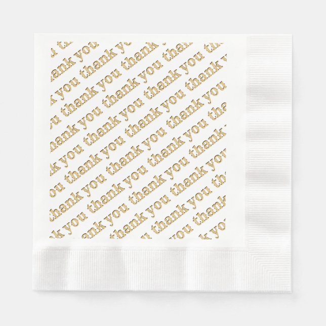 Vielen Dank Paper Napkins Gold Serviette (Vorderseite)