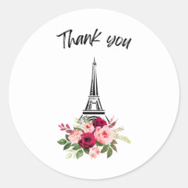 Vielen Dank, Paris Rose Runder Aufkleber