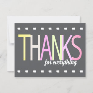 Vielen Dank Pastel farbiger Text auf grauem Minima Postkarte