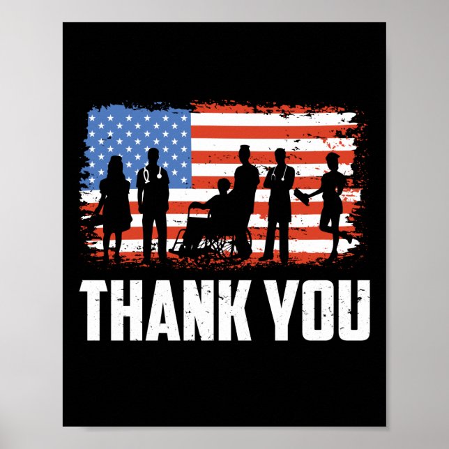 Vielen Dank, Patriotic American Flag Poster (Vorne)
