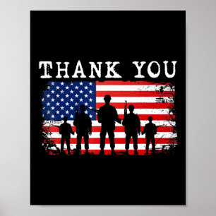 Vielen Dank Patriotic Veteran Gedenktag 4. Ju Poster