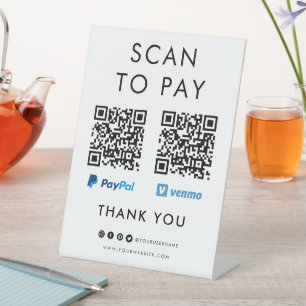 Vielen Dank Paypal Venmo Scan zu bezahlen QR Code Sockelschild