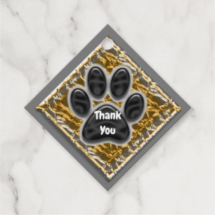 Vielen Dank Pet Caregiver Gold Silver Paw Print Geschenkanhänger