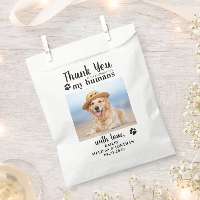 Vielen Dank Pet Foto Hund Leckerei Hochzeit Doggie Geschenktütchen (Ausgeschnitten)