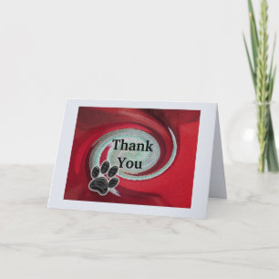 Vielen Dank Pet Sitter Red Swirl Abstrakt Paw Prin Karte