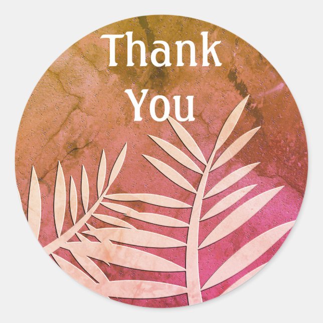 Vielen Dank Pflanze Leaf Silhouette Multipurpose Runder Aufkleber (Vorderseite)
