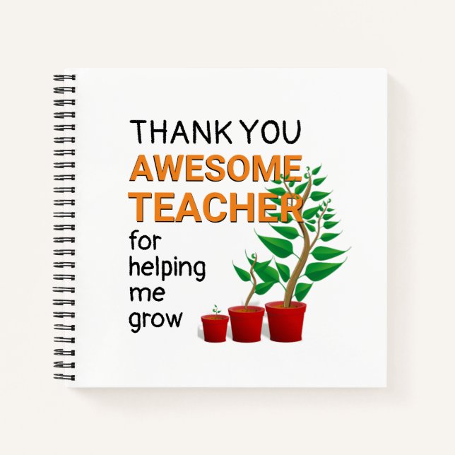 Vielen Dank Phantastisch Teacher Notizbuch (Vorderseite)