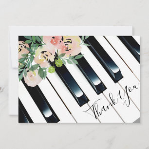 Vielen Dank Piano Aquarell Blume Dankeskarte