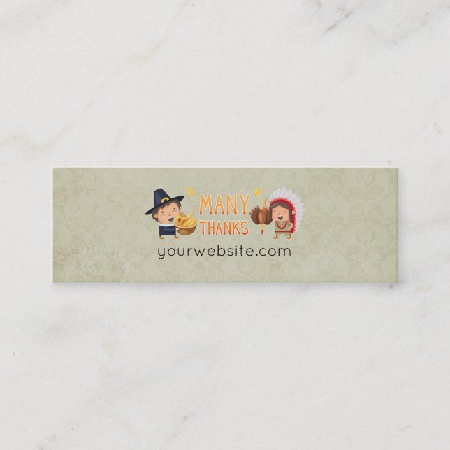 Vielen Dank, Pilgrim und Native Dankbarkeit zusamm Mini Visitenkarte (Vorderseite)