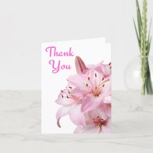 Vielen Dank Pink Day Lily Grußkarte / Notecard Dankeskarte
