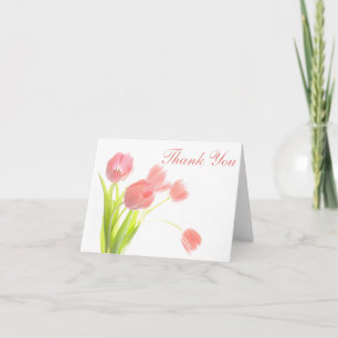 Vielen Dank Pink Day Tulips Floral Notecard - Blan Dankeskarte