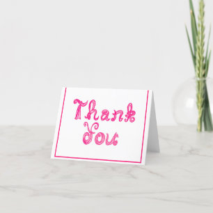 Vielen Dank Pink Fabric Schriftart Line Art Dankeskarte