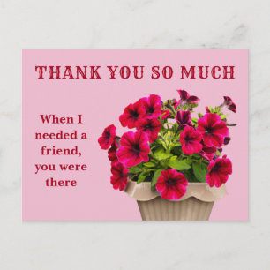 Vielen Dank Pink Floral Postcard Postkarte