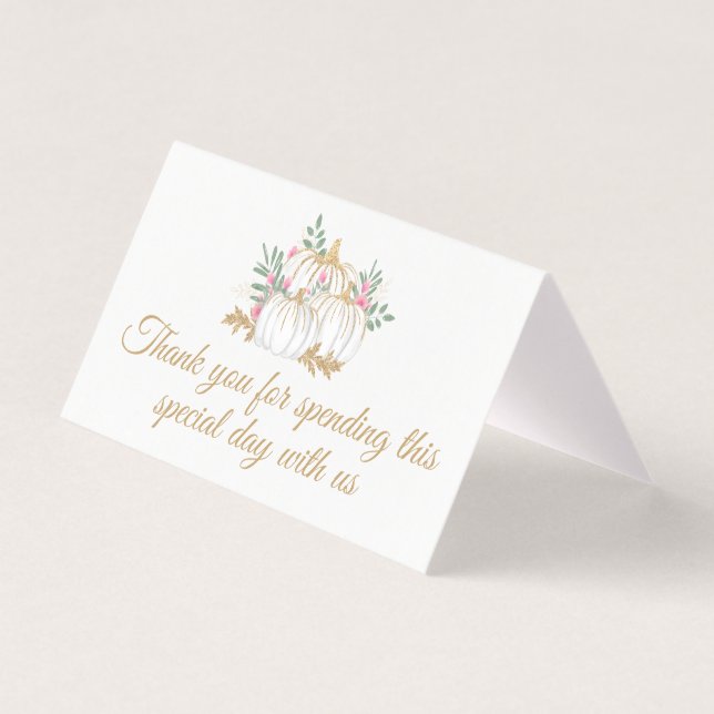 Vielen Dank Pink Gold Pumpkin Erntedank Wedding (Vorderseite)