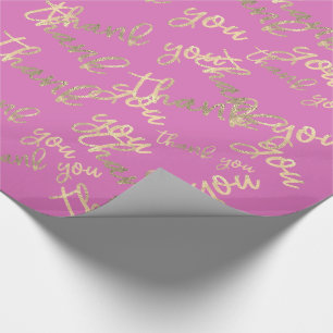 Vielen Dank Pink Kraft Gold Wedding Geburtstag Geschenkpapier