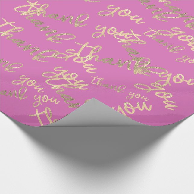Vielen Dank Pink Kraft Gold Wedding Geburtstag Geschenkpapier (Ecke)