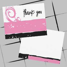 Vielen Dank Pink Modern Stylish Custom Flat Card Dankeskarte