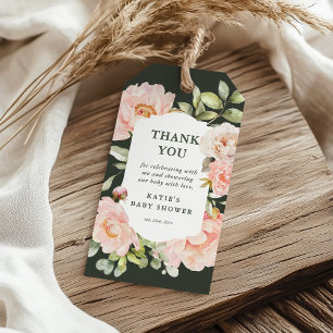 Vielen Dank Pink Watercolor Floral Baby Dusche Gef Geschenkanhänger
